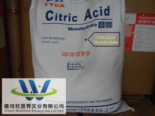 Acide citrique Anhydre / monohydrate pour les aliments et boissons Valeur nutritionnelle Expédition rapide