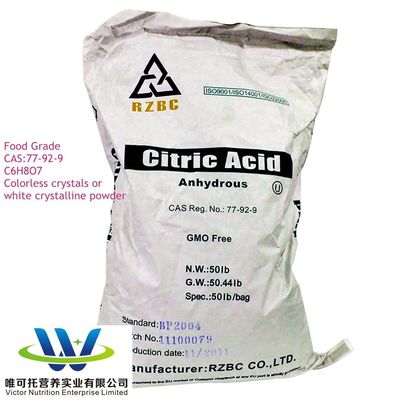 Acide citrique anhydre BP2012/USP32/FCC E330 pour les emballages en papier à partir de E330 CAS 77-92-9