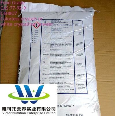 Acide citrique anhydre BP2012/USP32/FCC E330 pour les emballages en papier à partir de E330 CAS 77-92-9