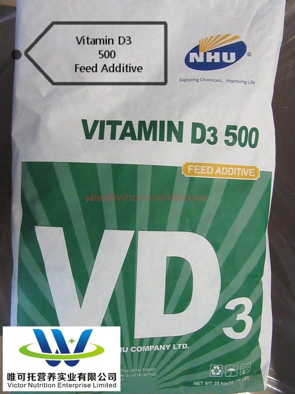 Vitamine D3 500 000 UI pour l'alimentation animale à haut rendement Vd3 500 Vitamines 5000 tonnes/mois