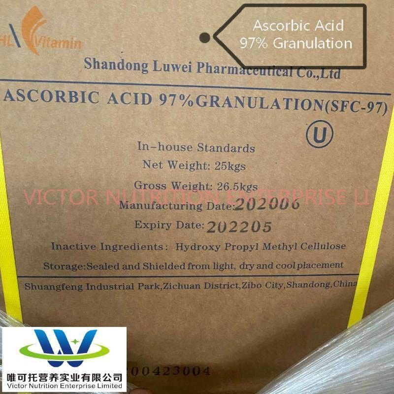 CAS n° 50-81-7 Acide ascorbique DC97/ Vitamine C DC97 / Durée de conservation des produits alimentaires 12 mois