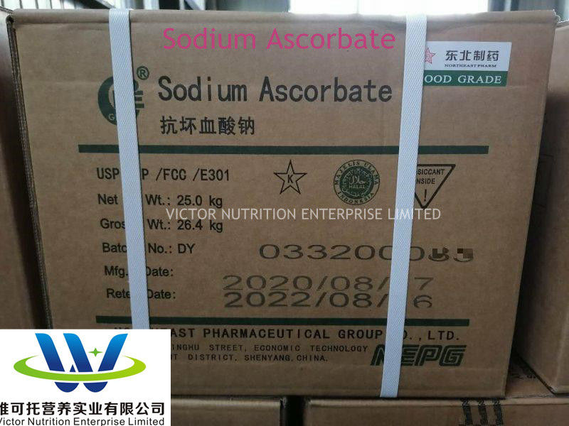 Fabrication Fourniture d'ascorbate de sodium de haute pureté avec certification USP et pureté 99%