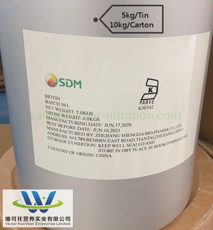 Matériau d'emballage en papier Vitamine B7 H D-biotine en poudre au mieux avec et n° CAS 58-85-5