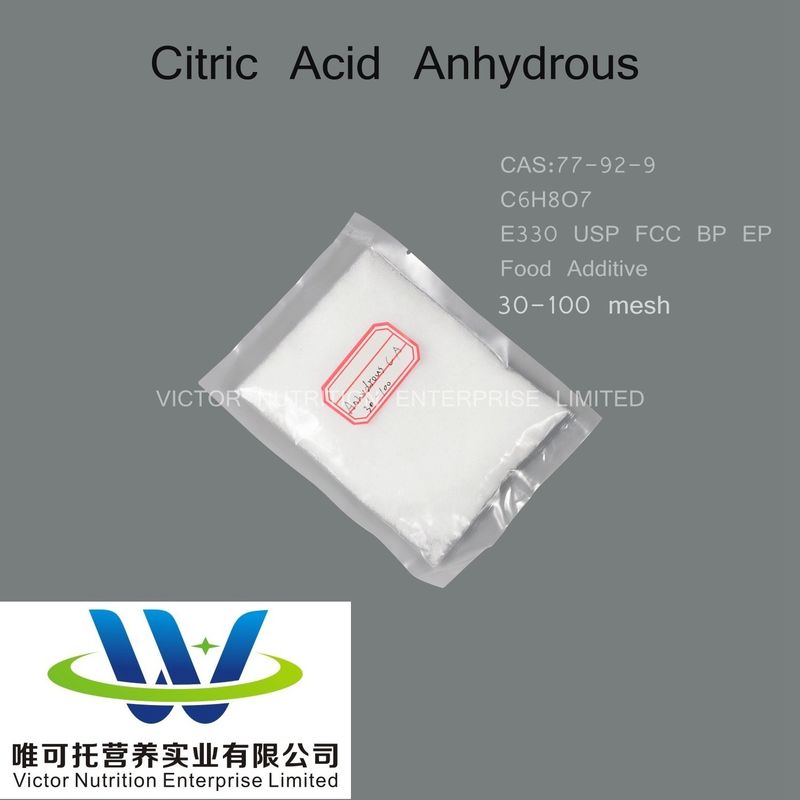 Acide citrique anhydre de qualité alimentaire avec CAS 77-92-9 Durée de conservation 12 mois Personnalisation