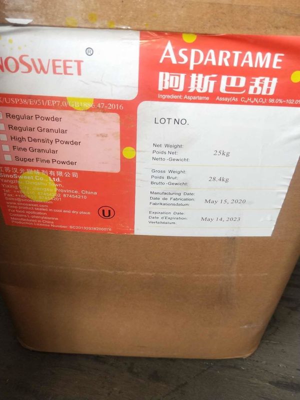 Aspartame en poudre pour produits pharmaceutiques certifié Kosher Halal Sirop de sucre FCC/USP/BP/EP